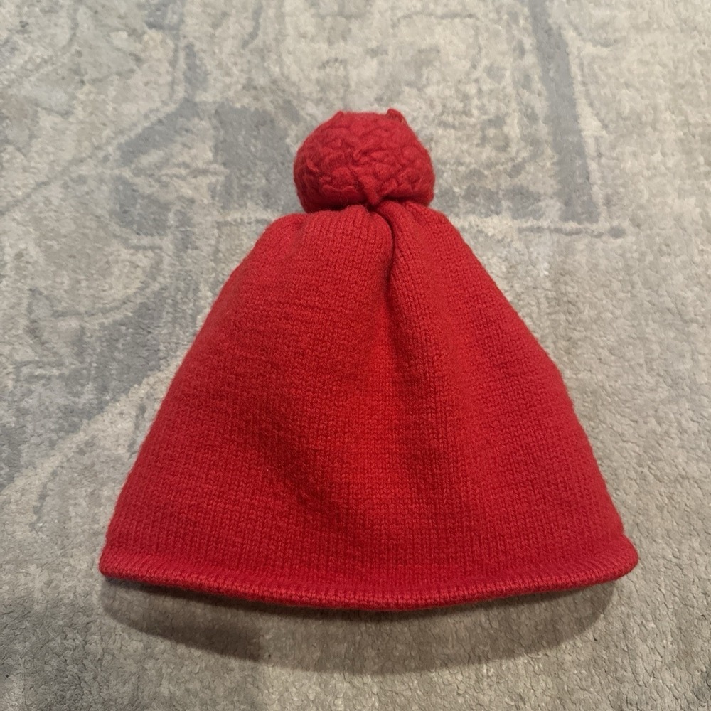 Vintage GoreTex Knit Winter‎ Ski Hat Cap Pom Red Sz Small Medium See Measurement